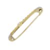 14k Yellow Gold Blue Sapphire and Diamond Pin