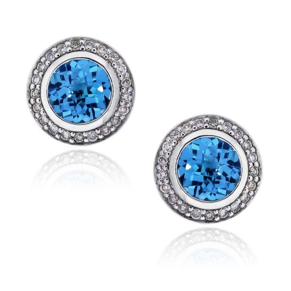 You are viewing these David Yurman Silver Blue Topaz Diamond Cerise Earrings!