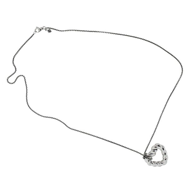 David Yurman Cable Heart Pendant Silver Necklace