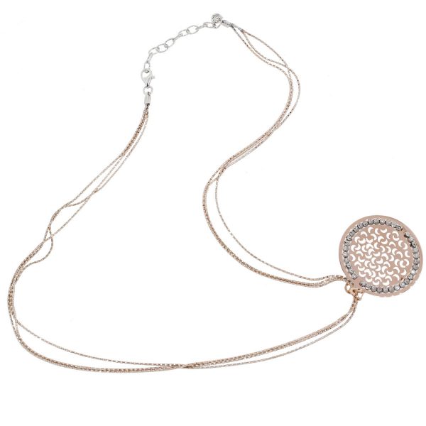 Officina Bernardi Sterling Silver, 18k Rose Gold & Platinum Rodium Pendant Necklace