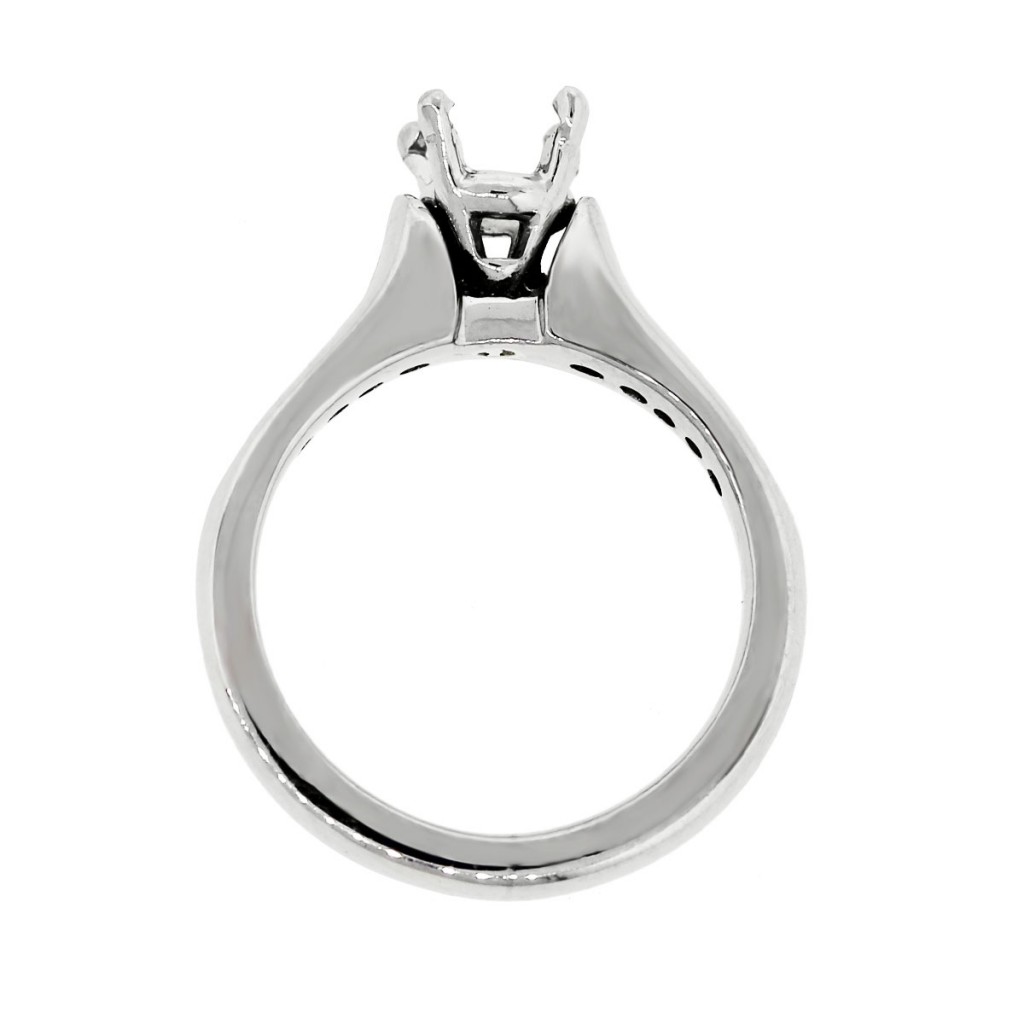 Platinum 4 Prong Diamond Engagement Ring Mounting