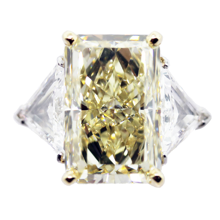 12.02 Fancy Yellow Internally Flawless Diamond Engagement Ring