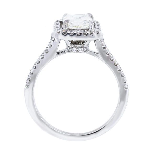 18k White Gold GIA 1.61ct Emerald Cut Diamond Ring