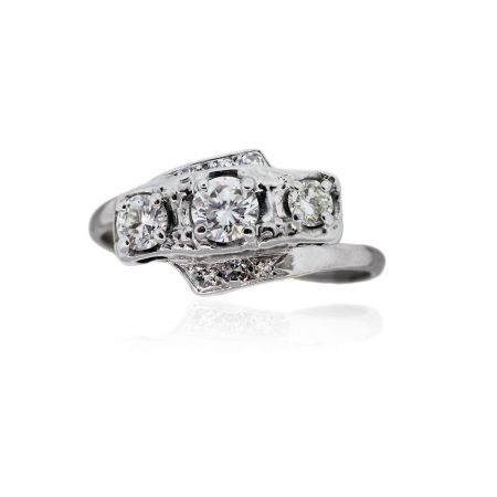 You are viewing this 14k White Gold 1.2ctw Diamond Vintage Ring!