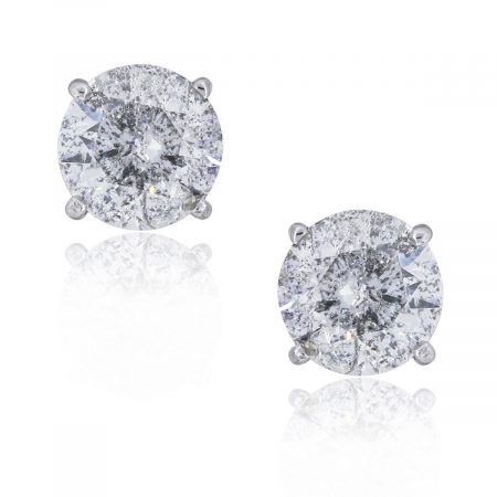 You are viewing these 14k White Gold 6.24ctw Diamond Stud Earrings!