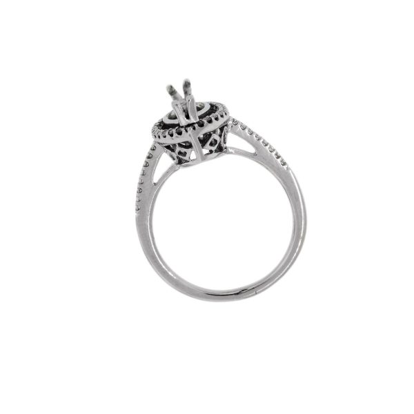 14k White Gold .45ctw Diamond Halo Engagement Ring