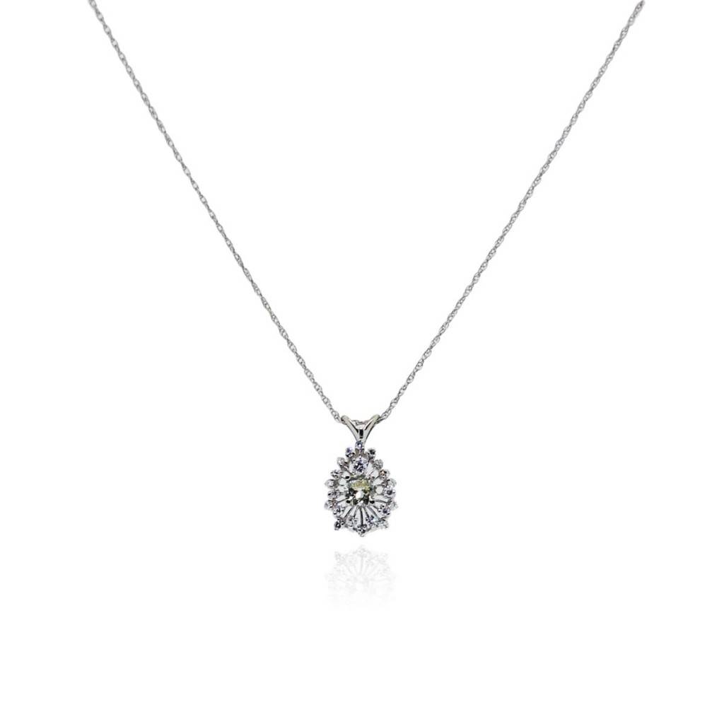 You are viewing this 14k White Gold .85ctw Diamond Pendant!