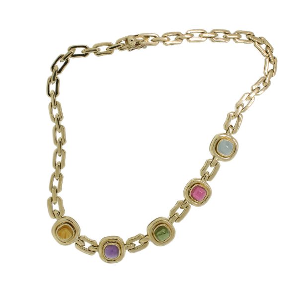 18k Yellow Gold Multicolored Necklace