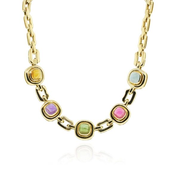 You are viewing this 18k Yellow Gold Multicolored Necklace!