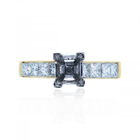 You are viewing this 18k Yellow Gold Princess Cut 1.6ctw Diamond Mounting!