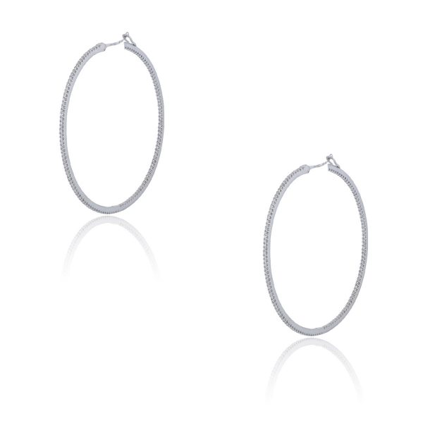 You are viewing these Ivanka Trump Thin 18k White Gold Diamond Hoop Earrings!