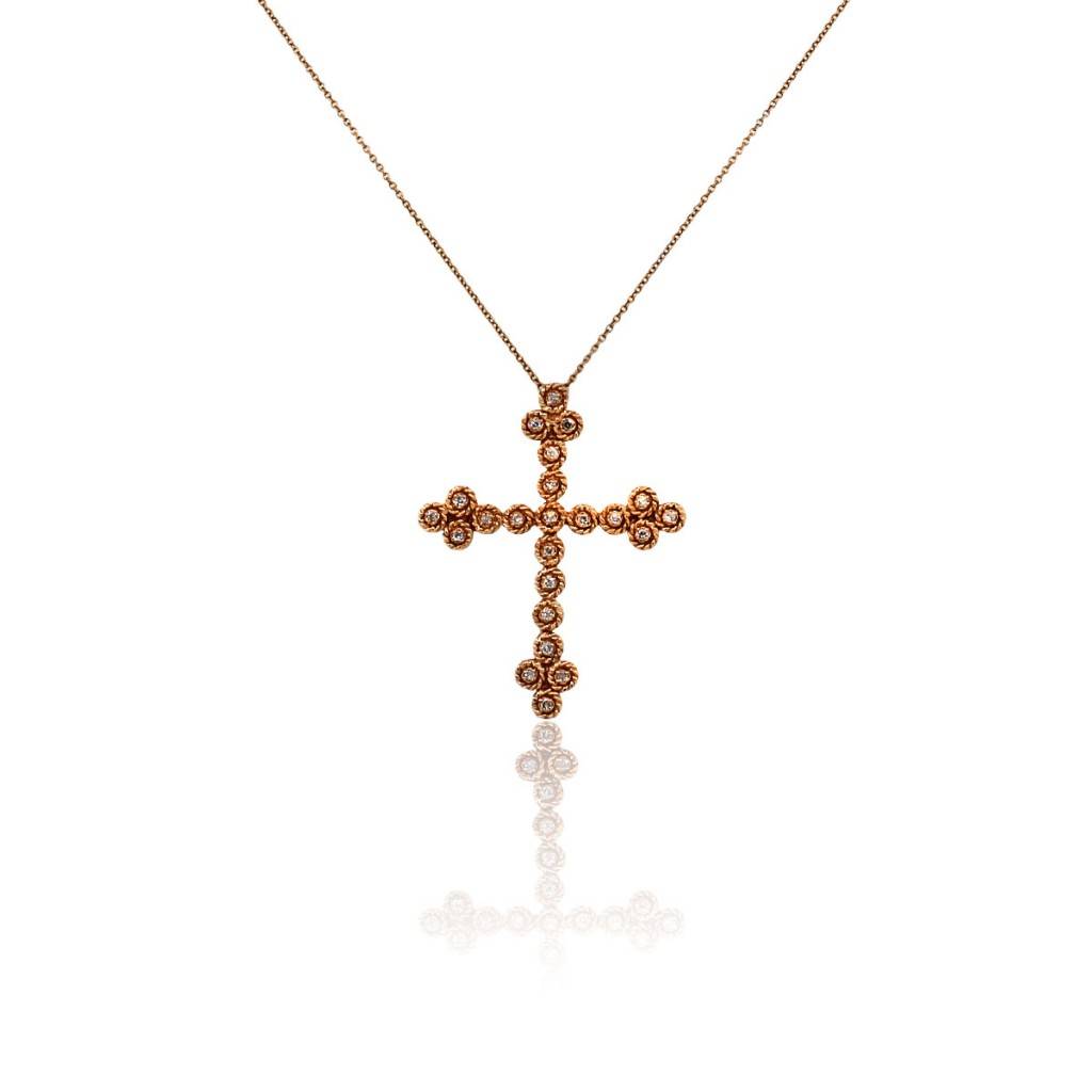 Rose Gold Cross Pendant Necklace