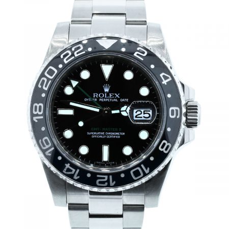 You are viewing this Rolex GMT Master II 116710 Steel Ceramic Bezel Watch!