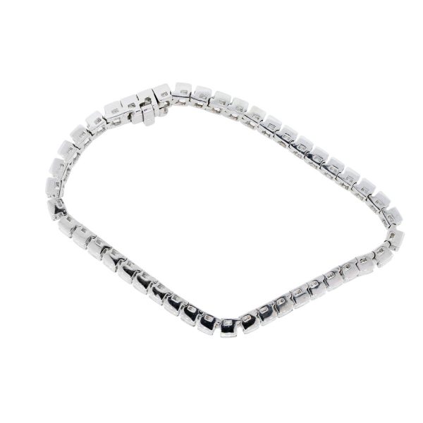 Platinum 11.25ctw Princess Cut Diamond Tennis Bracelet