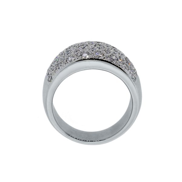 14k White Gold Diamond Pave Band Ring