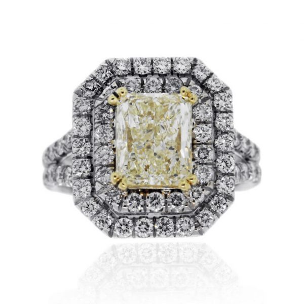 You are viewing this Radiant Fancy Light Yellow 3ctw Diamond Ring!