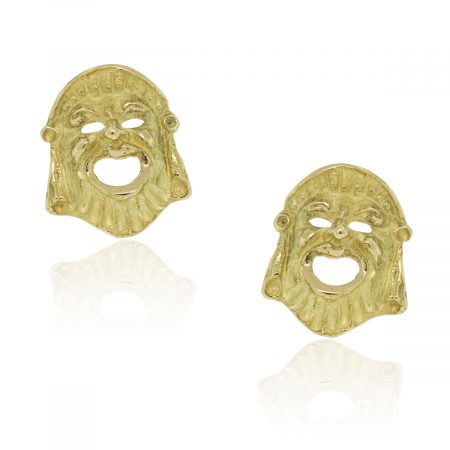 You are viewing these 18k Yellow Gold Greek Tragedy Mask Cufflinks!