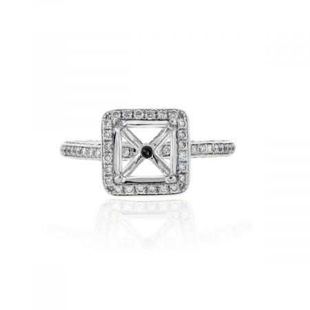 You are viewnig this 18k White Gold 1.75ctw Diamond Halo Mounting!