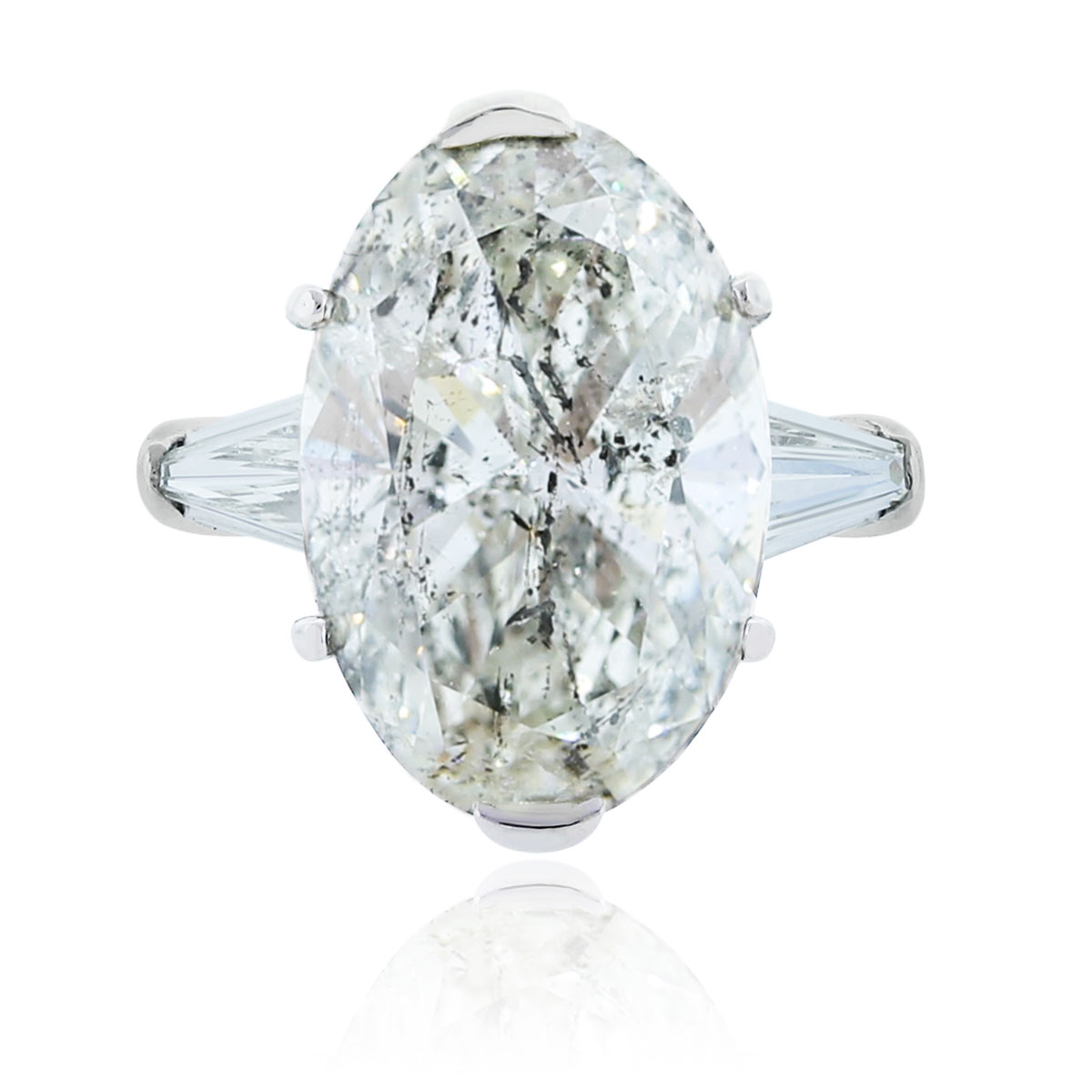 Platinum 9 05ct Oval Diamond Engagement  Ring 