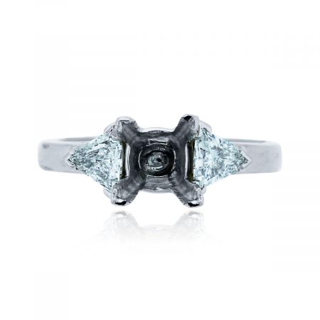 You are viewing this Platinum 4 Prong .70ctw Trillian Shape Diamond Mounting!