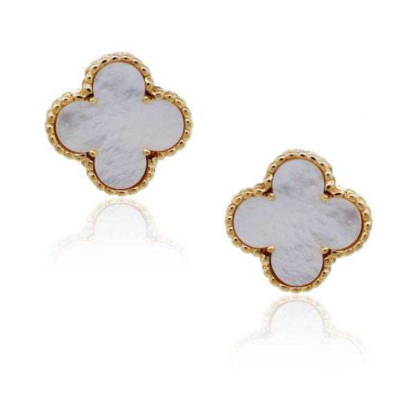 You are viewing this Van Cleef & Arpels Mother Of Pearl Yellow Gold Earrings!