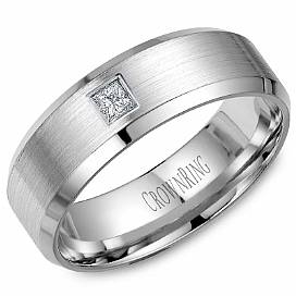 Crown Ring WB-9826-M10 Princess Cut Diamond Band
