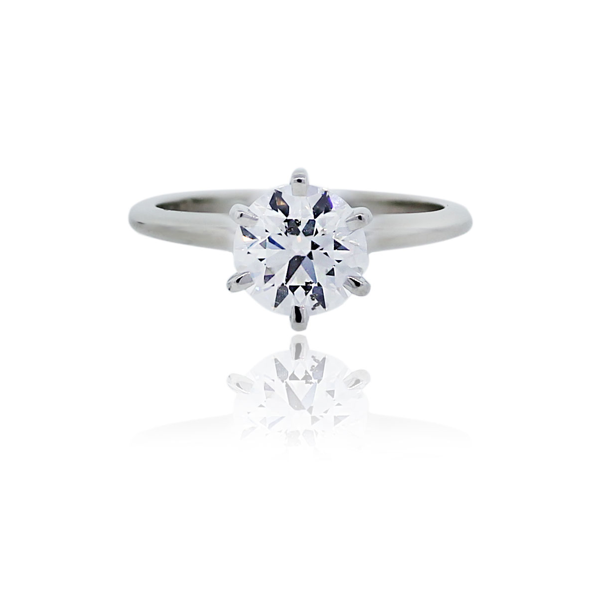 Platinum AGS Certified 1.28ct Round Brilliant Diamond Engagement Ring