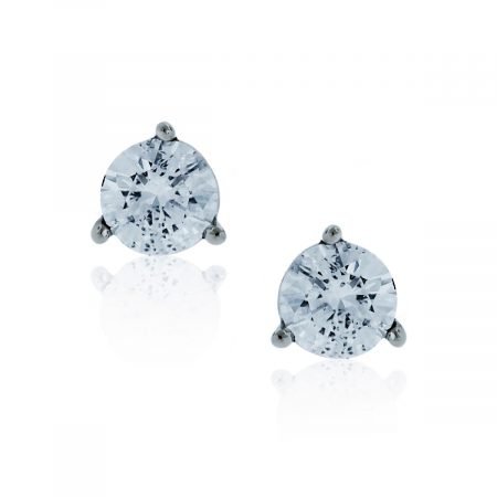 You are viewing this 14k White Gold .60ctw Round Diamond Stud Earrings