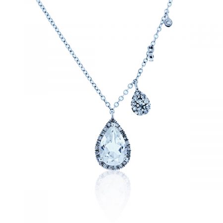 You are viewing this Meira T 14K White Gold Clear Quartz & Diamond Necklace