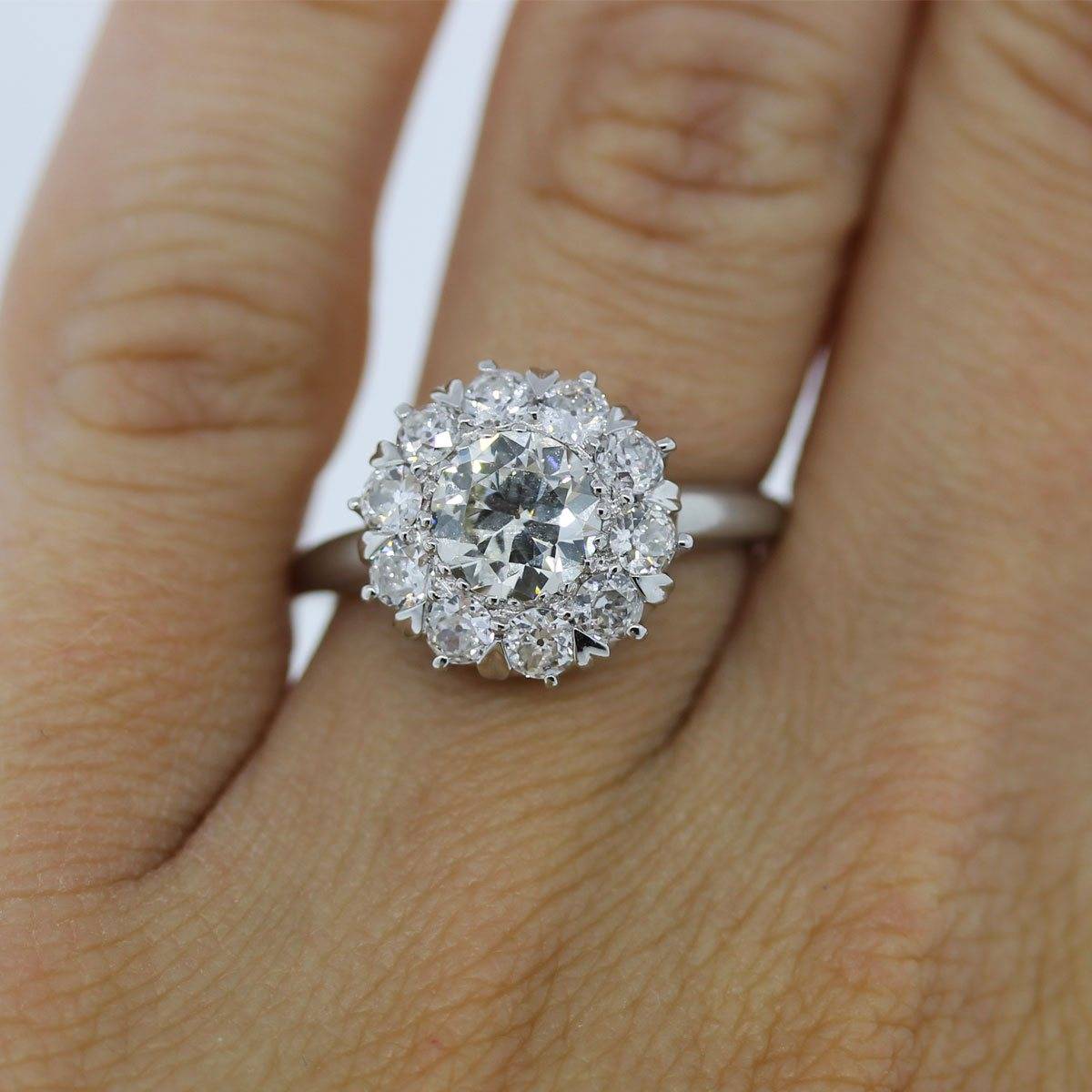 Floral Cluster Engagement Ring