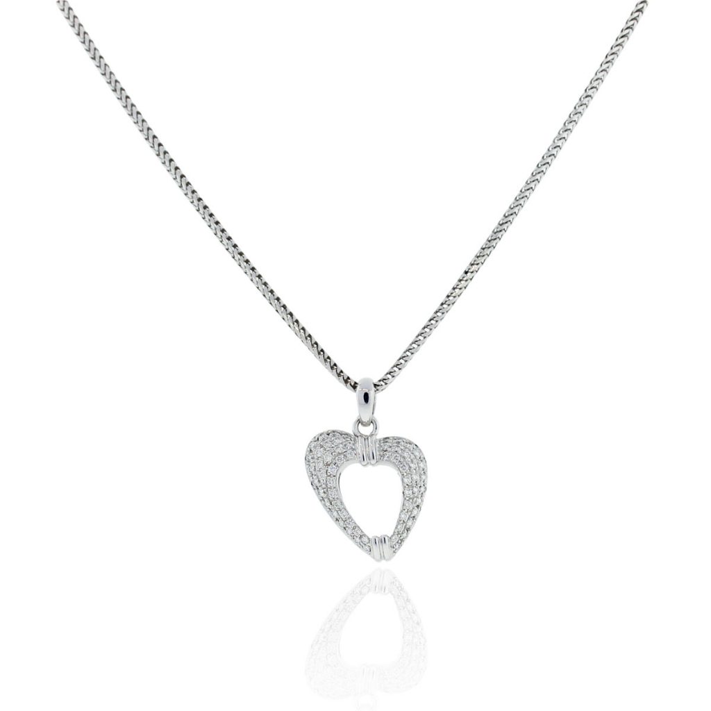 You are viewing this Di Modolo 18k White Gold Heart Pendant Necklace!