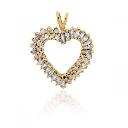You are viewing this 10K Yellow Gold Multi Diamond Heart Pendant