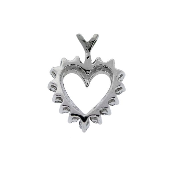 Platinum .50ctw Diamond Heart Pendant