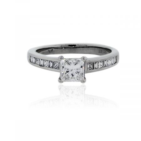 You are viewing this Platinum GIA 1ct Princess Cut Diamond Engagement Ring!