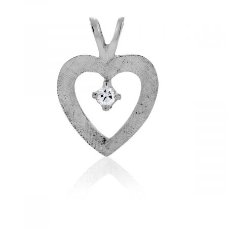 You are viewing this 14K White Gold & Diamond Heart Pendant