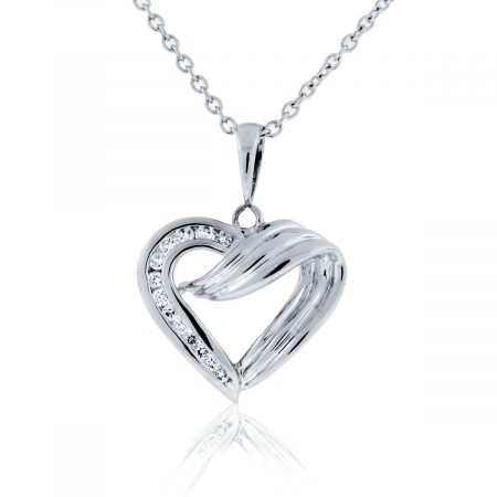You are viewing this 14K White Gold .20ctw Diamond Heart Pendant