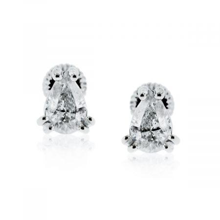 You are viewing this 14K White Gold 1ctw Pear Shaped Diamond Stud Earrings