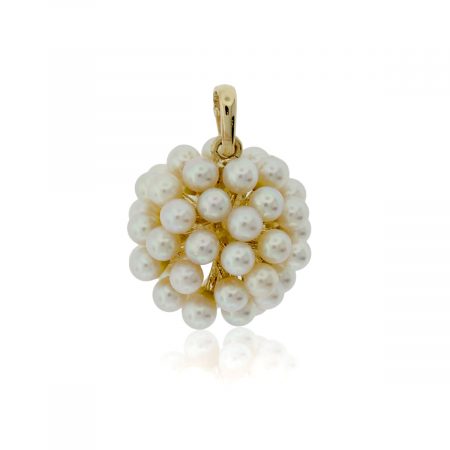 You are viewing this 14K Yellow Gold Seed Pearl Cluster Pendant