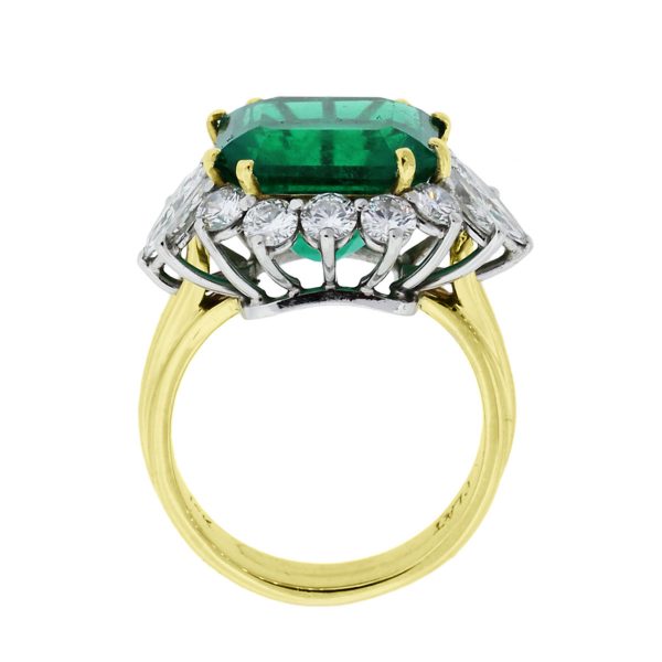Platinum & 14k Yellow Gold 8.52ct Emerald Ring