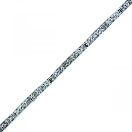 You are viewing this 14k White Gold 0.72ctw Diamond Heart 7" Bracelet!