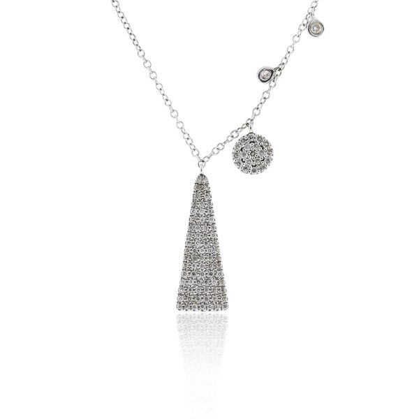 You are viewing this Meira T 14k White Gold .22ctw Diamond Pyramid Necklace!