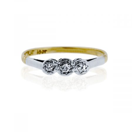 You are viewing this Old European Cut Diamond Platinum & Yellow Gold Ring