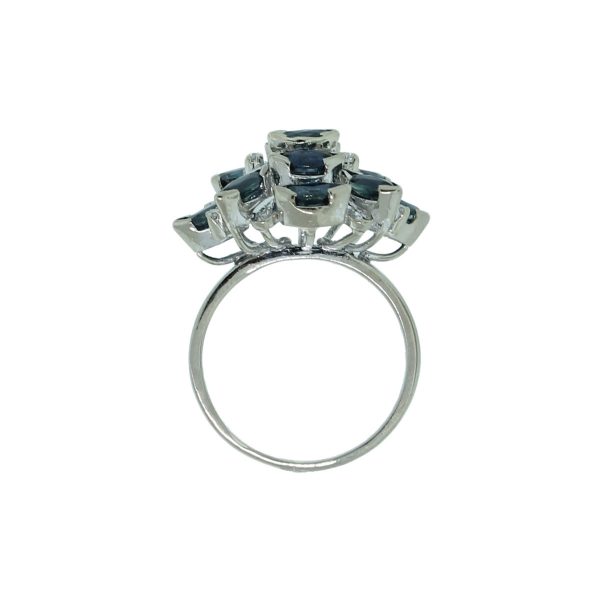diamond and sapphire cluster ring