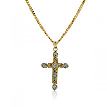 You are viewing this 14K Yellow Gold Diamond Cross Pendant on Chain