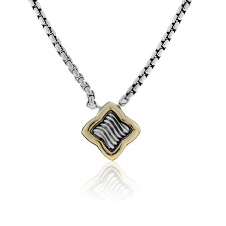 You are viewing this David Yurman Sterling Silver 18K Gold Quatrefoil Necklace