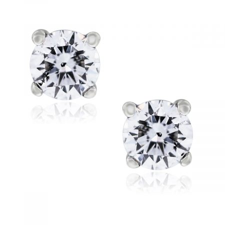 You are viewing these 14k White Gold 1ctw Round Diamond Stud Earrings!