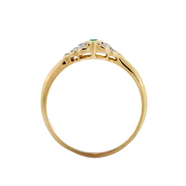 14K Yellow Gold Marquise Cut & Diamond Ring