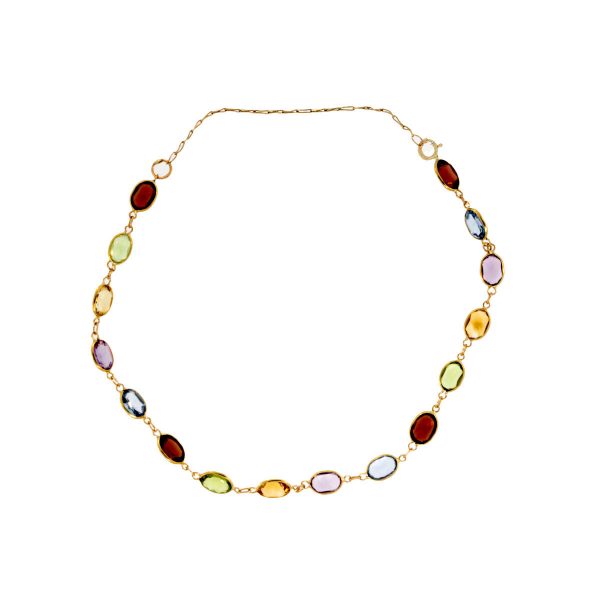 You are viewing this 14K Yellow Gold Multi-Color Gemstone Bracelet