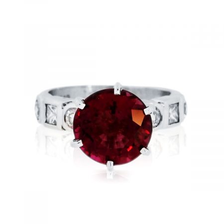 You are viewing this 14K White Gold Pink Tourmaline & Diamond Ring