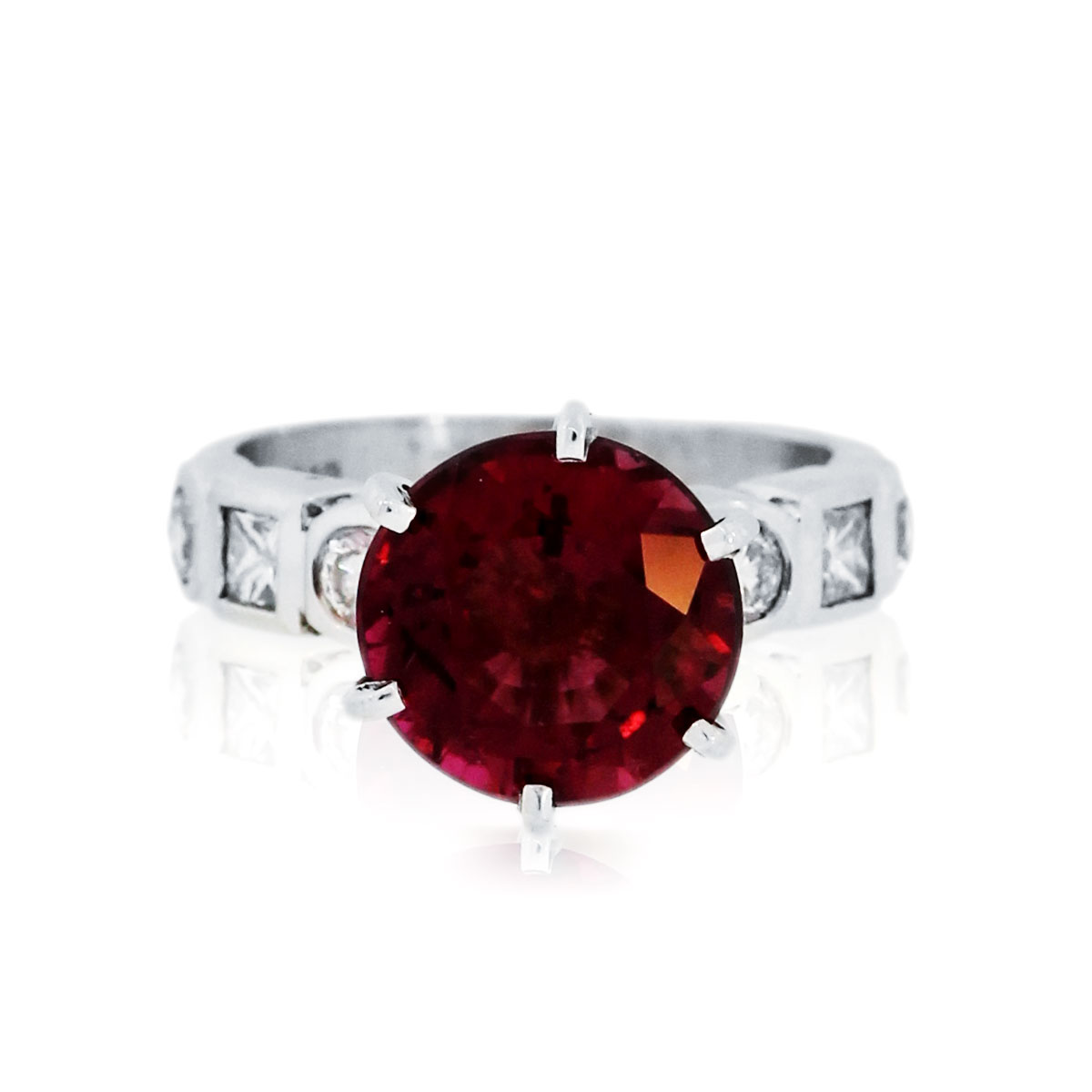 You are viewing this 14K White Gold Pink Tourmaline & Diamond Ring